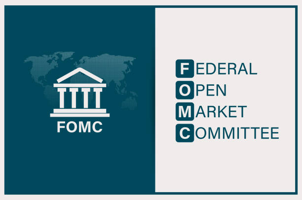 ilustrações, clipart, desenhos animados e ícones de fomc é uma política monetária, fomc defende comitê federal de mercado aberto - unidade monetária