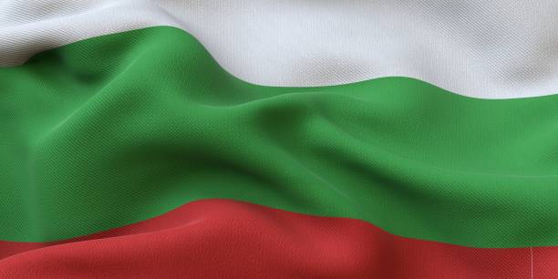 Bulgaria Flag Close Up stock photo
