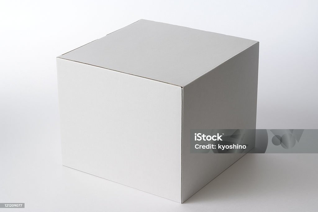 Fotografía de cerrado Aislado en blanco sobre fondo blanco caja cubo - Foto de stock de Caja libre de derechos