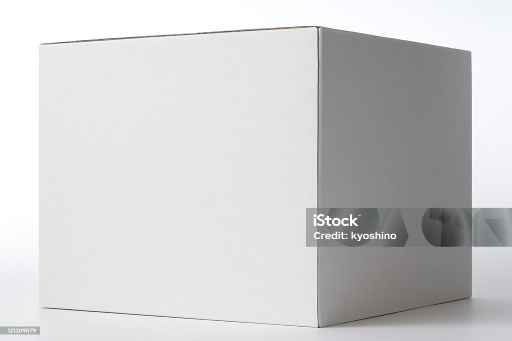 Aislado fotografía de caja cerrada blanca en blanco sobre fondo blanco - Foto de stock de Blanco - Color libre de derechos