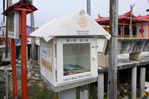 Pulau Ketam is an island at the mouth of the Klang River, near Port Klang, downstream from Kuala Lumpur. A book box that encourage villager reading around the village.