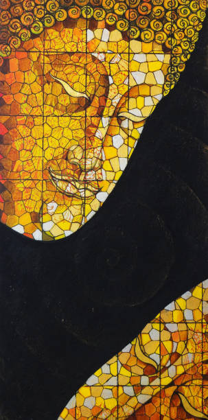istock Art Buddha stained glass. 1212094972