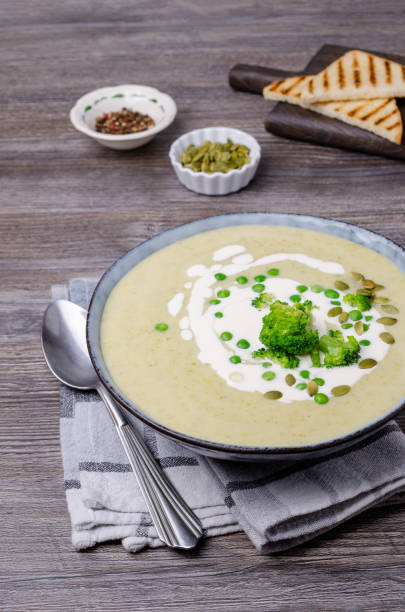 istock Thick vegetable cream soup with white sauce 1212096210