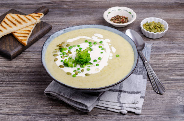 istock Thick vegetable cream soup with white sauce 1212096227
