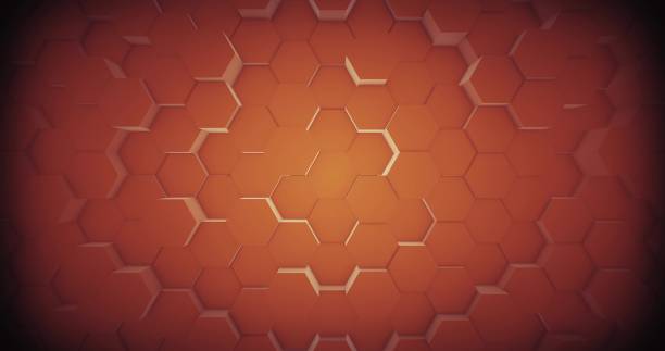 istock Abstract geometric honey gold hexagone background. 3D rendering. 3D illustration 1212097972