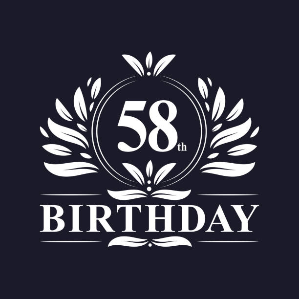 58 years Birthday logo, luxury 58th Birthday design celebration.