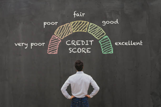 концепция кредитного балла - credit score стоковые фото и изображения