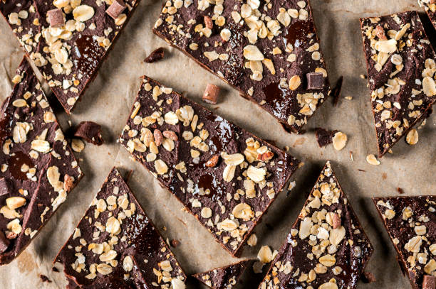 istock Homemade chocolate bar with granola and nuts 1212104110