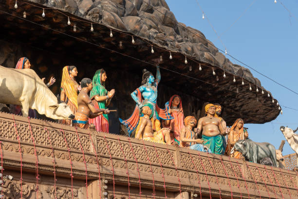 Shri Giriraj ji Maharaj Temple in Govardhan. India stock photo