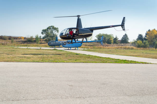 istock Helicopter taking off from the airfield 1212112116