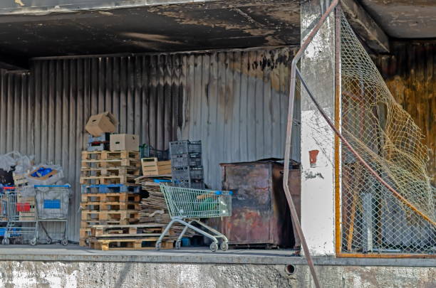 istock The consequences of a fire in a supermarket (part 3 of 3). 1212120972