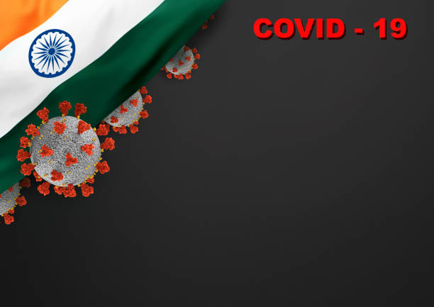 istock corona virus COVID-19 microscopic virus corona virus disease 3d illustration india map india flag infected india 1212124405