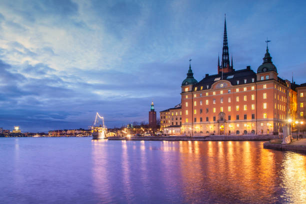 istock Riddarholmen by night in central Stockholm, Sweden 1212128801