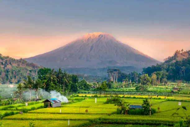 Morning Glory from Gelumpang Hill  and Mount Agung Karangasem bali