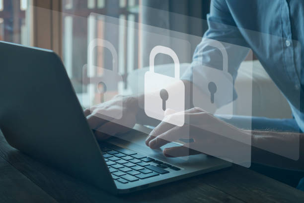 concept de cybersécurité, protection des données et accès sécurisé à internet - password lock security computer photos et images de collection