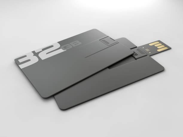 istock 3d rendering of plastic usb card mockup, Visiting flash drive namecard mock up for 32 Gb clipping path included. 1212134962