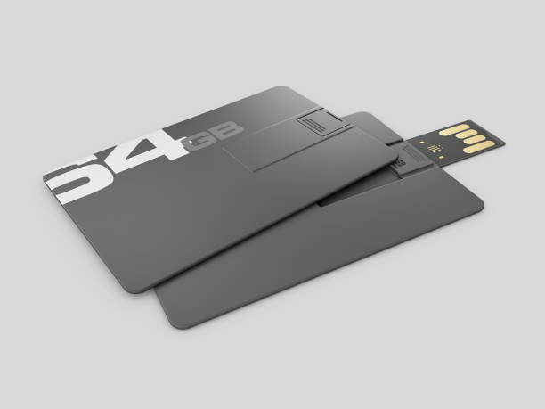 istock 3d rendering of plastic usb card mockup, visiting flash drive namecard mock up for 64 Gb, clipping path included. 1212134971