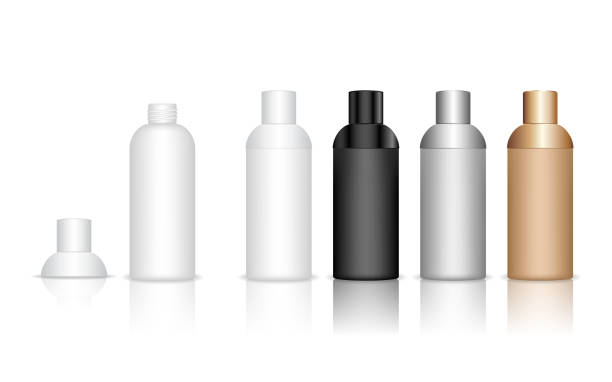 istock Cosmetic bottle. Liquid container for gel, lotion, cream, shampoo, bath foam. Beauty product package. Vector illustration. 1212140170