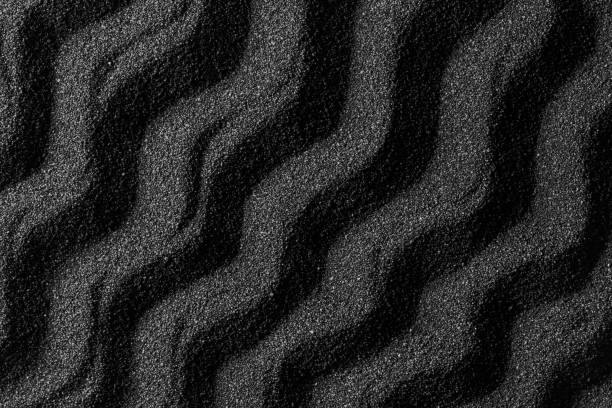 istock Black sand dunes background. Bump trace. Creative sand relief. 1212141682