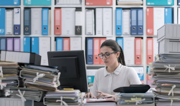 istock Businesswoman working in the office 1212141727