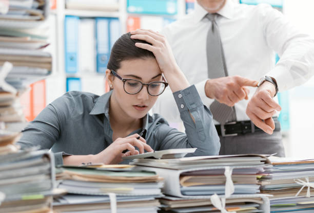 istock Demanding boss and deadlines 1212142570