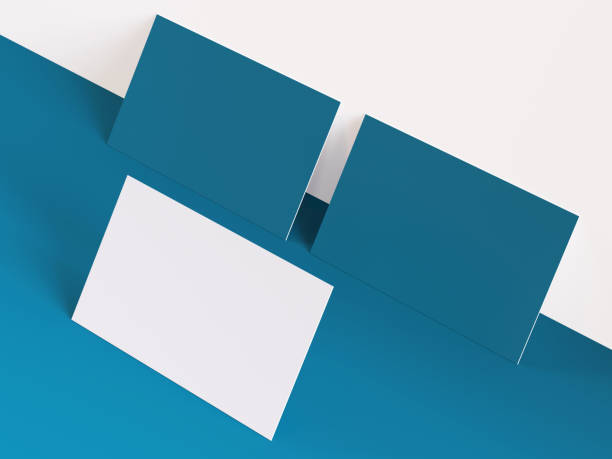 istock Business cards blue and white identity template 1212144737