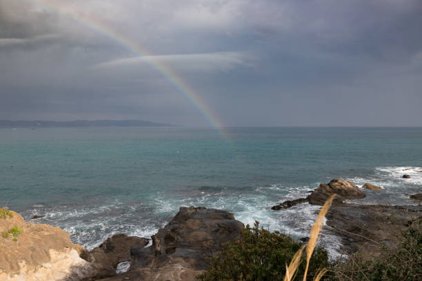 istock Rainbow over the sea from Niemon Island, 1212147135