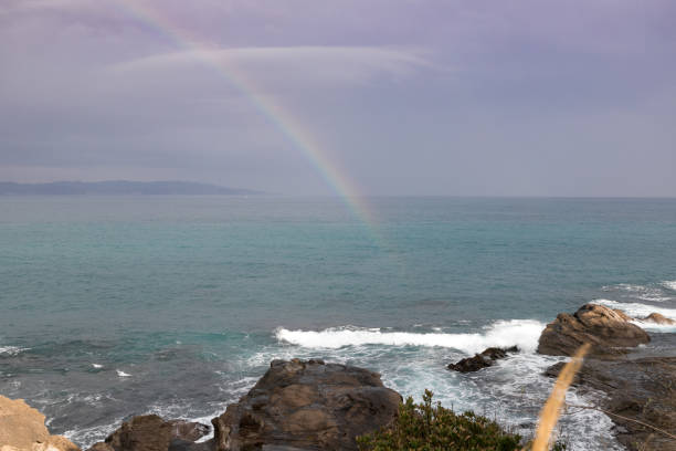 istock Rainbow over the sea from Niemon Island, 1212147188