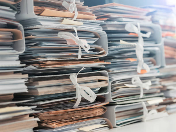 istock Stacks of paperwork in the office 1212148652