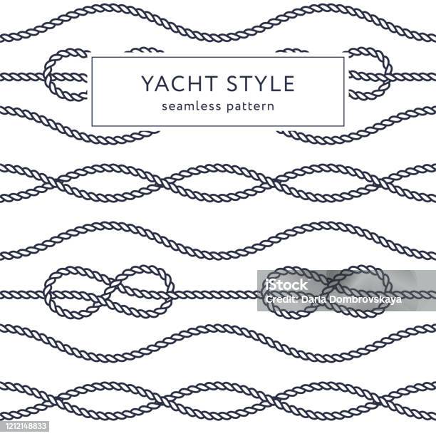 Nautical Rope Wave Design Nautical Rope Seamless Pattern Yacht Style Design Stock Illustration ...