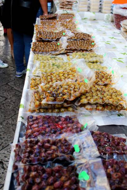 istock olives packed on a market stall 1212148850