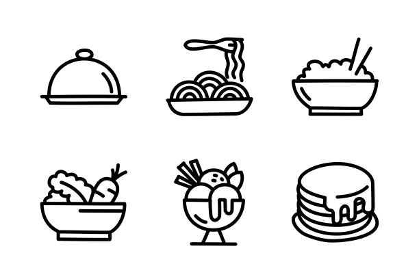 rysunek doodle żywności - food processing plant illustrations stock illustrations