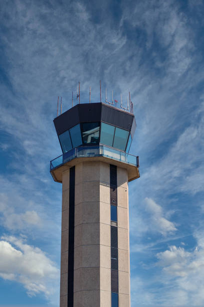istock Airport Control Tower Against Nice Sky 1212151487