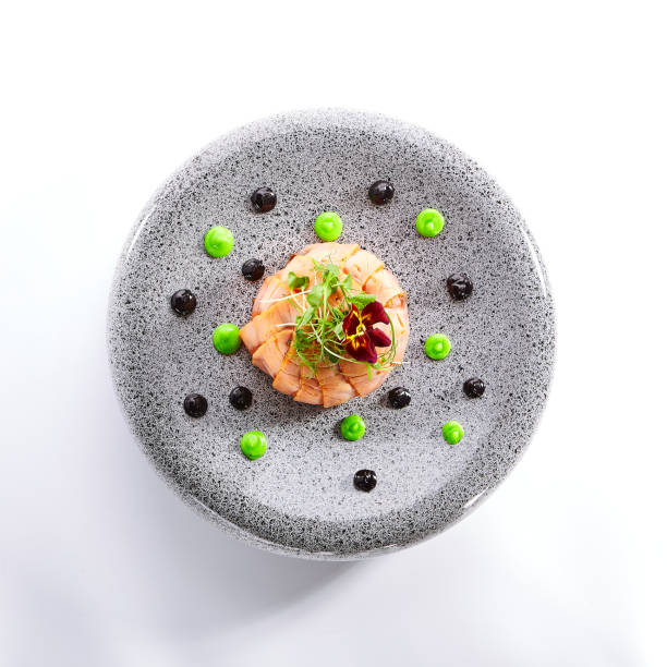 istock Salmon olivier salad with sauces 1212151822