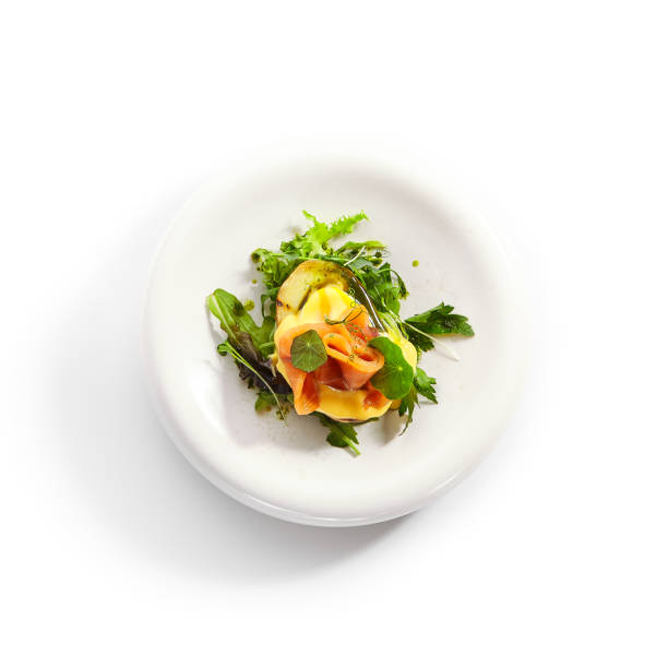 istock Baked potato with egg and salmon closeup view 1212151887
