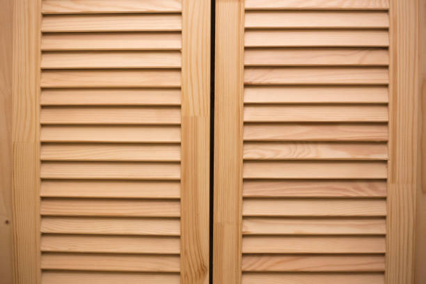 istock Striped timber doors 1212152226