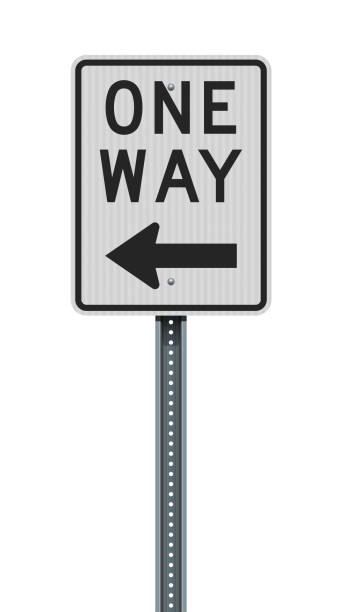 One Way Vertical Road Sign Stock Illustration - Download Image Now - One Way,  Cut Out, Sign - iStock