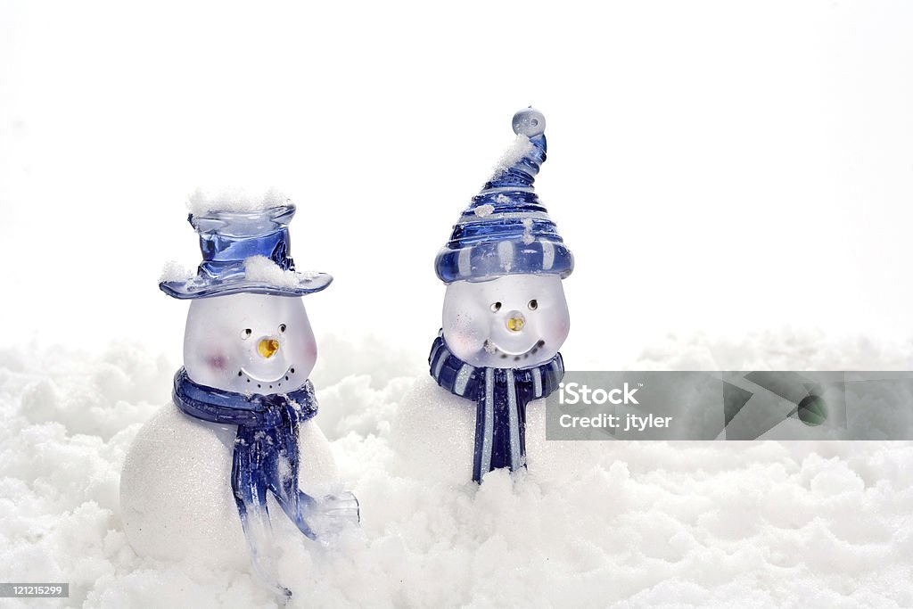 Bonhomme de neige bleue - Photo de Blanc libre de droits