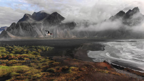 Vestrahorn is a 454 meter high mountain overlooking the Atlantic Ocean
