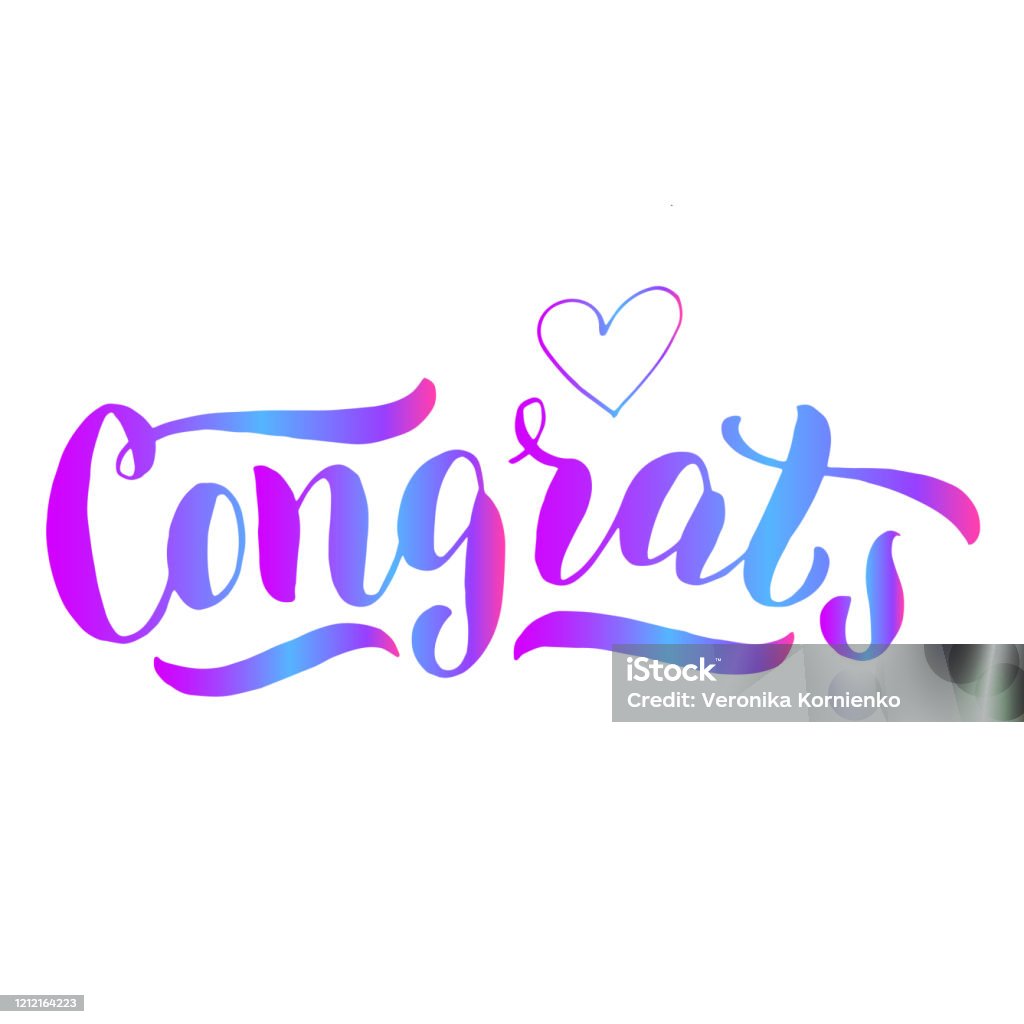 Congrats Colorful Text Illustration Greeting Congratulation Font ...