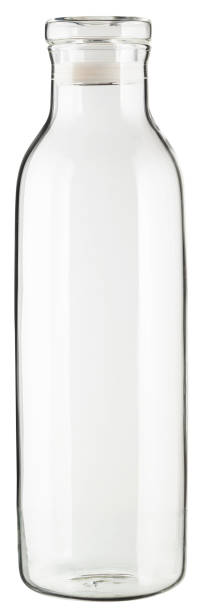istock Empty glass bottle isolated on white background with clipping path 1212165863