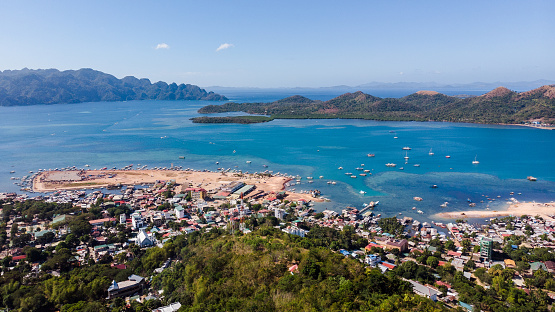 Coron town aerial view. Philippines, Palawan