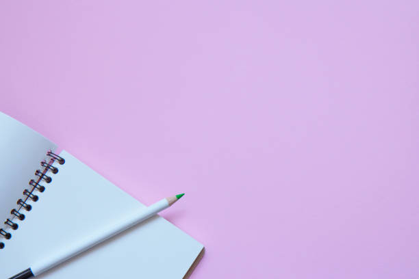 istock Set of stationery on pink background. Flat lay 1212166371