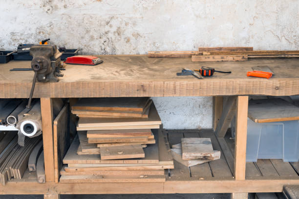 istock Carpenter's hobby garage / studio - men's cave. 1212167473