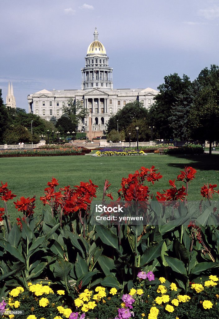 Colorado State Capitol Building, Denver - Foto stock royalty-free di Aiuola