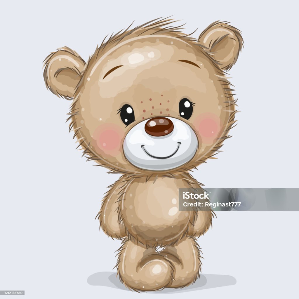 Cartoon Teddy Bear Isolated On A White Background Stock ...