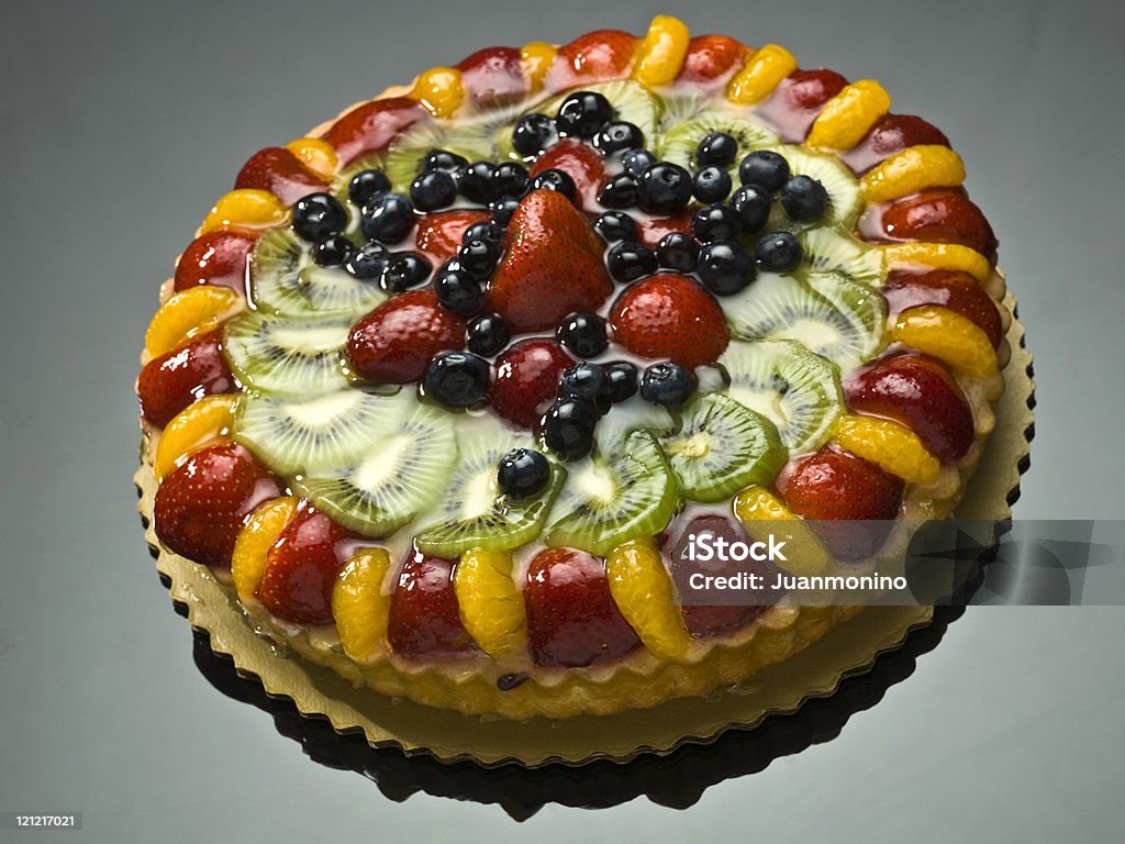 Bolo de Frutas Plano aproximado - Royalty-free Alimentação Não-saudável Foto de stock