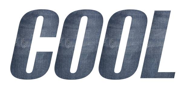 istock COOL word with jeans fabric texture on white background. 1212170296