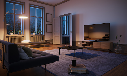 Interior de la sala de estar de estilo escandinavo photo