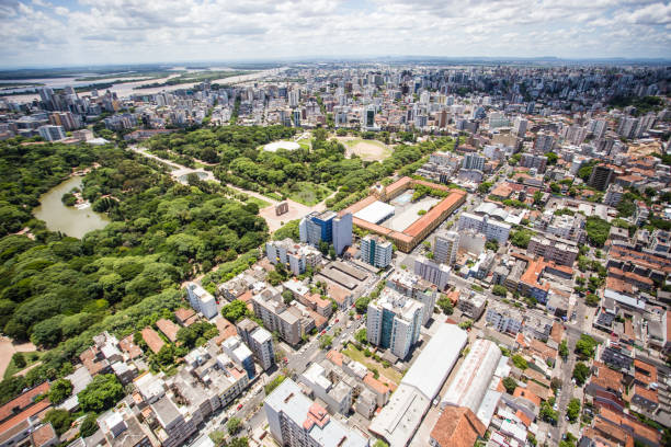Porto Alegre, New Aerial view of the city of Porto Alegre porto alegre stock pictures, royalty-free photos & images